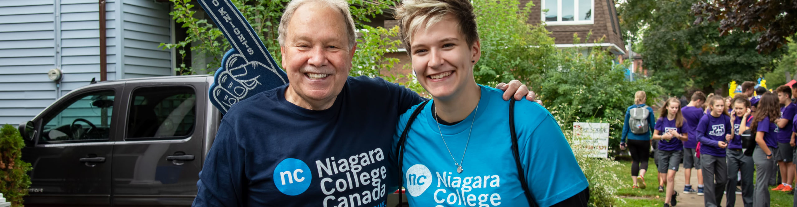 Dan posing with Niagara College student