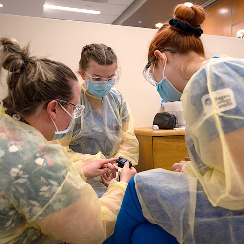 Nursing Lab program training with multiple students